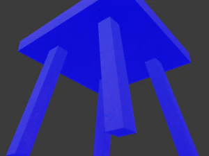 a wooden chair with scuffs and abrasions 3D Model