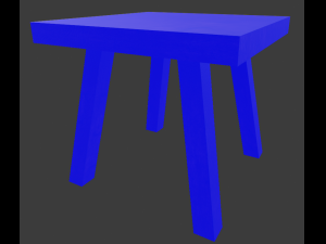 a wooden chair with scuffs and abrasions 3D Model