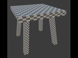 a wooden chair with scuffs and abrasions 3D Model