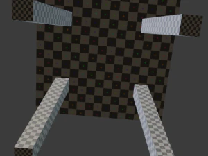 a wooden chair with scuffs and abrasions 3D Model