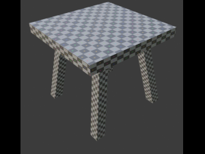 a wooden chair with scuffs and abrasions 3D Model
