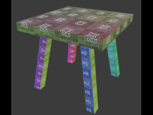 a wooden chair with scuffs and abrasions 3D Model