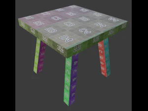 a wooden chair with scuffs and abrasions 3D Model