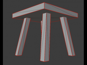 a wooden chair with scuffs and abrasions 3D Model
