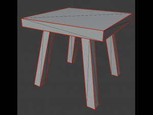a wooden chair with scuffs and abrasions 3D Model