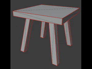 a wooden chair with scuffs and abrasions 3D Model