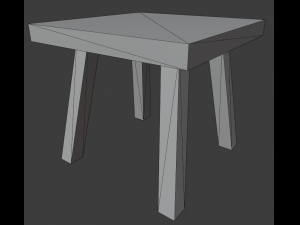 a wooden chair with scuffs and abrasions 3D Model