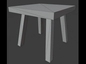 a wooden chair with scuffs and abrasions 3D Model