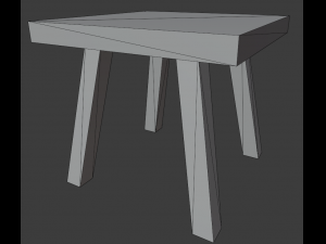a wooden chair with scuffs and abrasions 3D Model