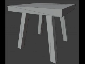 a wooden chair with scuffs and abrasions 3D Model