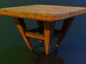 a wooden chair with scuffs and abrasions Modelo 3D