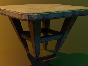 a wooden chair with scuffs and abrasions Modelo 3D