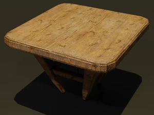 uma cadeira de madeira com arranh&otilde;es e abras&otilde;es Modelo 3D