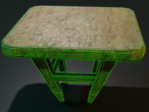 a wooden chair with scuffs and abrasions Modelo 3D