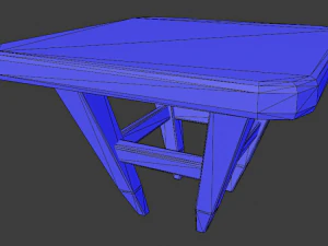 uma cadeira de madeira com arranh&otilde;es e abras&otilde;es Modelo 3D