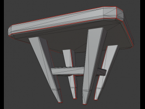 a wooden chair with scuffs and abrasions Modelo 3D