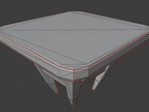 uma cadeira de madeira com arranh&otilde;es e abras&otilde;es Modelo 3D