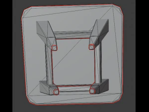 uma cadeira de madeira com arranh&otilde;es e abras&otilde;es Modelo 3D
