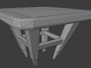 a wooden chair with scuffs and abrasions Modelo 3D