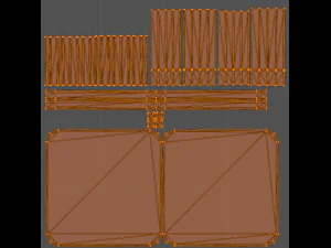 uma cadeira de madeira com arranh&otilde;es e abras&otilde;es Modelo 3D