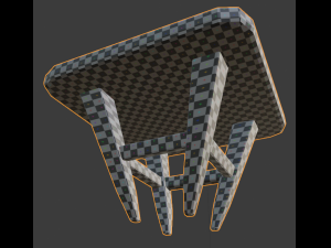 a wooden chair with scuffs and abrasions Modelo 3D