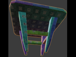a wooden chair with scuffs and abrasions Modelo 3D