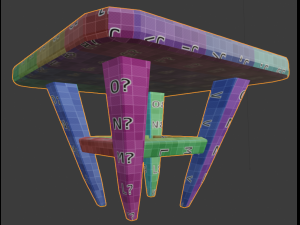 a wooden chair with scuffs and abrasions Modelo 3D
