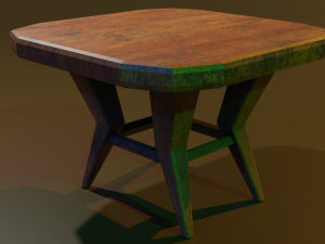 a wooden chair with scuffs and abrasions Model 3D