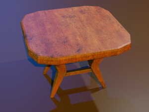 a wooden chair with scuffs and abrasions Model 3D