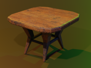 a wooden chair with scuffs and abrasions Model 3D