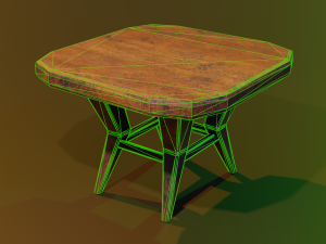 a wooden chair with scuffs and abrasions Model 3D