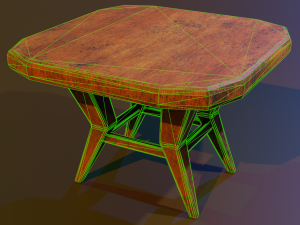 a wooden chair with scuffs and abrasions Model 3D