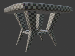 a wooden chair with scuffs and abrasions Model 3D