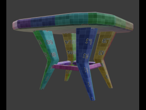a wooden chair with scuffs and abrasions Model 3D