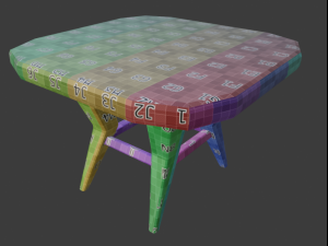 a wooden chair with scuffs and abrasions Model 3D