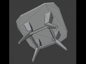 a wooden chair with scuffs and abrasions Model 3D