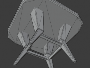 a wooden chair with scuffs and abrasions Model 3D