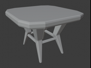 a wooden chair with scuffs and abrasions Model 3D
