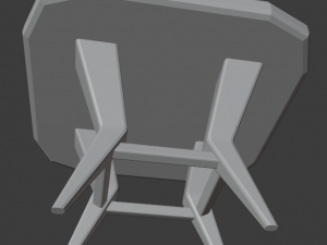 a wooden chair with scuffs and abrasions Model 3D