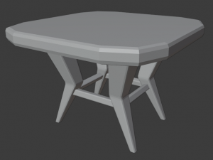 a wooden chair with scuffs and abrasions Model 3D