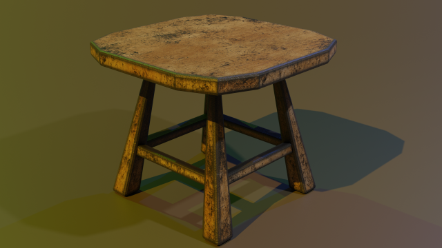 a wooden chair with scuffs and abrasions Modello 3D .c4d .max .obj .3ds .fbx .stl .blend 