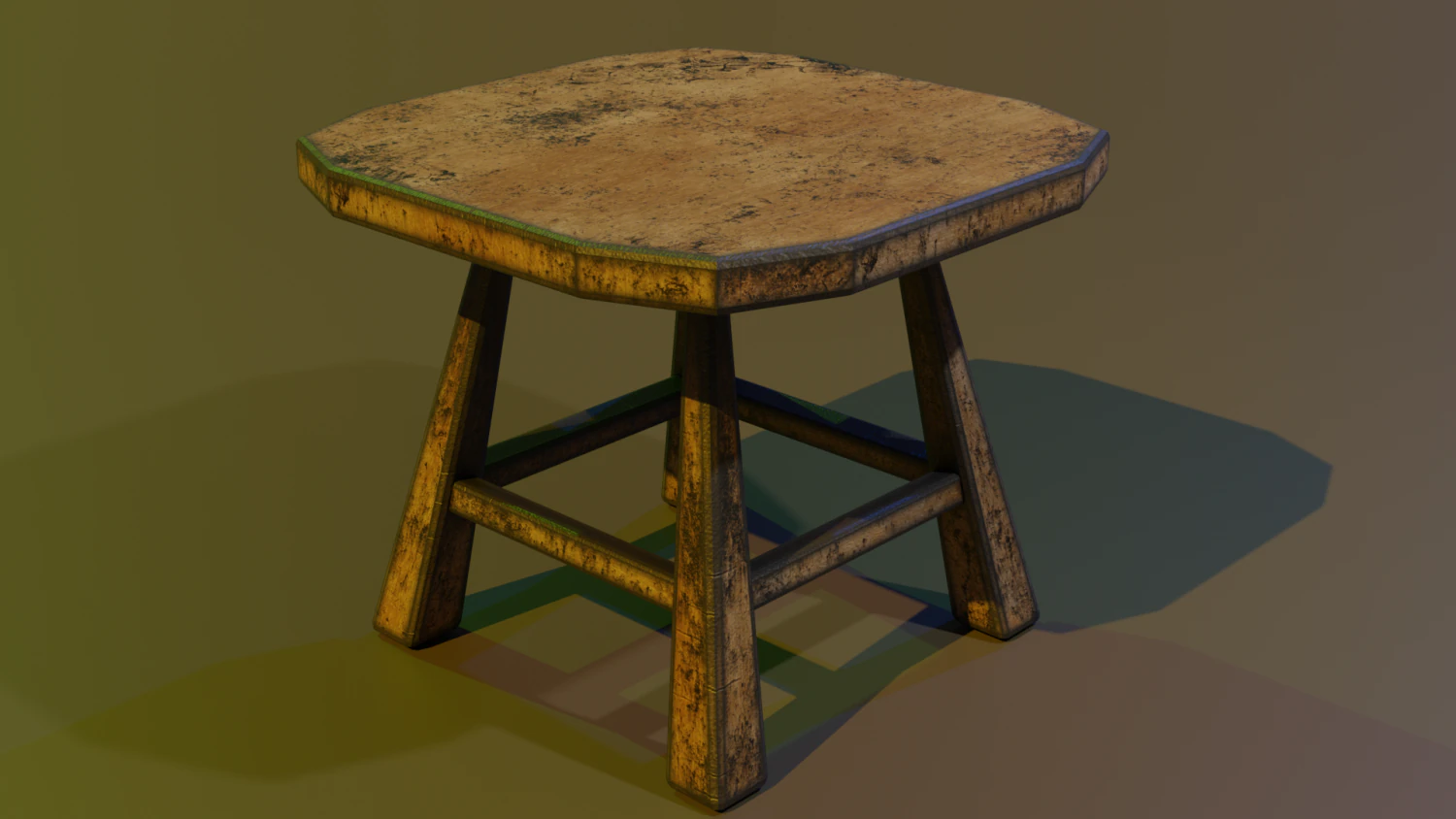 a wooden chair with scuffs and abrasions 3D Model .c4d .max .obj .3ds .fbx .stl .blend 