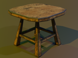 a wooden chair with scuffs and abrasions 3Dモデル