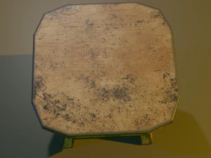 a wooden chair with scuffs and abrasions 3D Model