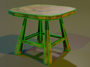 a wooden chair with scuffs and abrasions Modello 3D