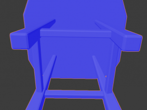 a wooden chair with scuffs and abrasions Modello 3D