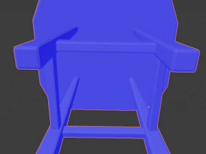a wooden chair with scuffs and abrasions 3D Model