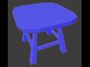 a wooden chair with scuffs and abrasions Modello 3D