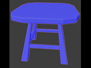 a wooden chair with scuffs and abrasions 3D Model