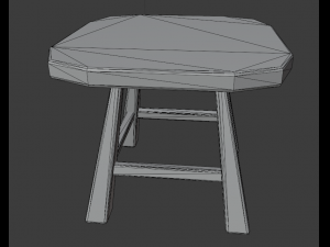 a wooden chair with scuffs and abrasions Modello 3D